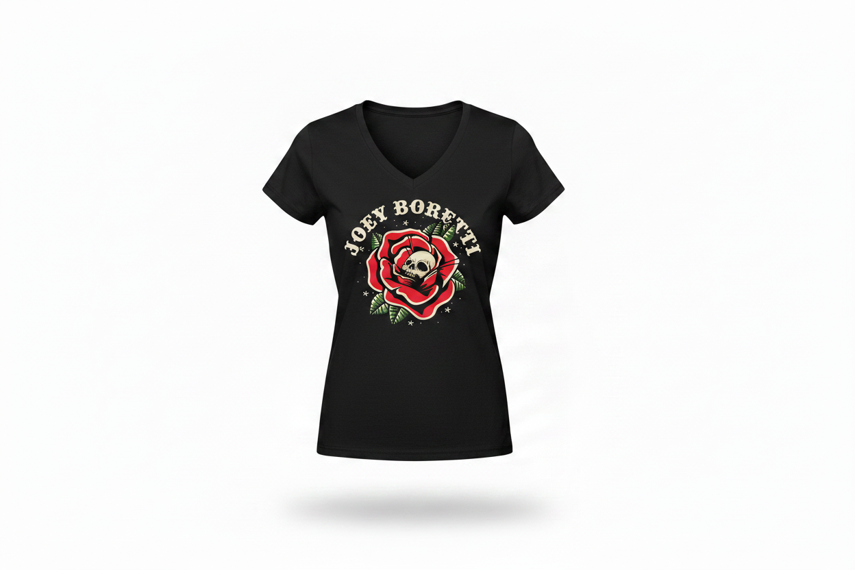 Joey Boretti Ladies Black V Neck