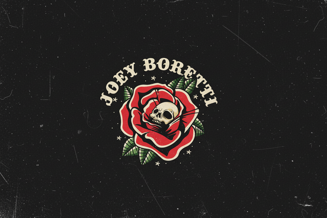 Joey Boretti logo on textured black background