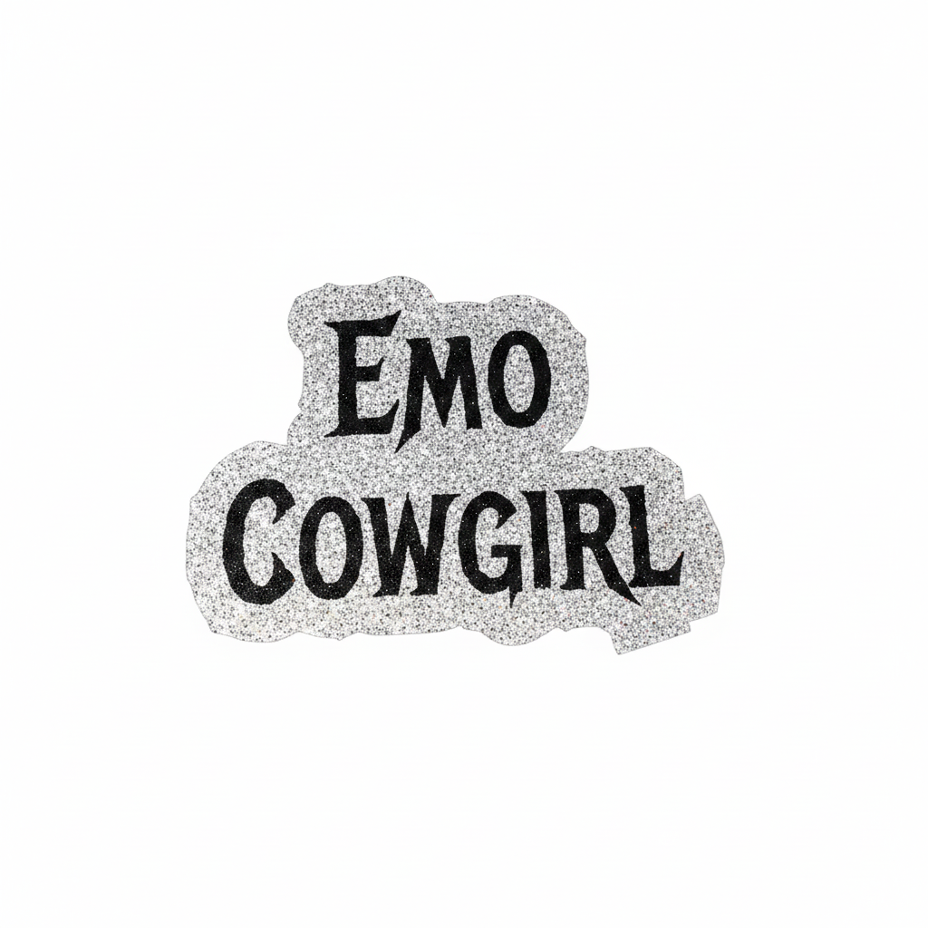 Emo Cowgirl - Black on Silver