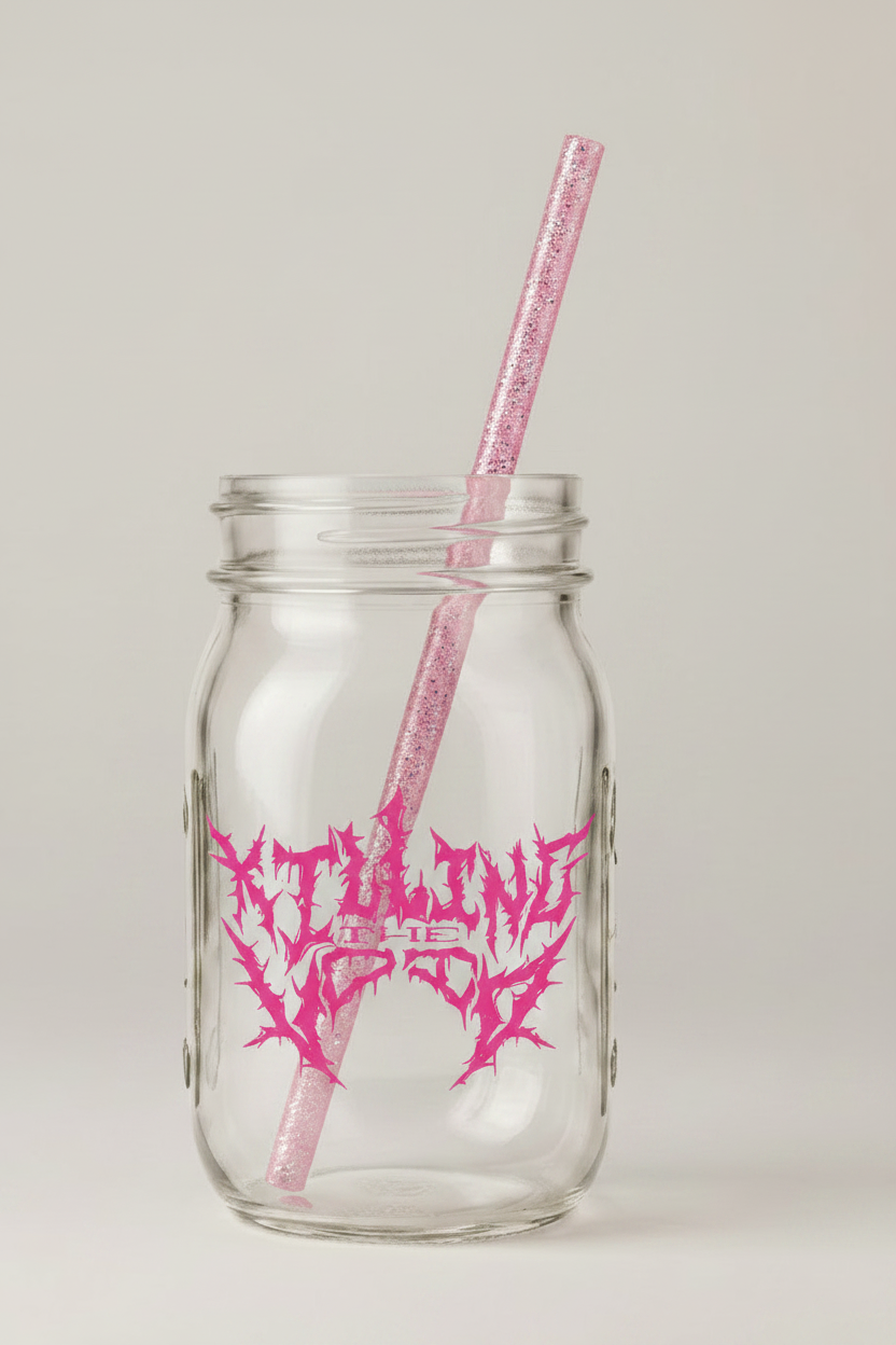 Hot Pink KTV Mason Jar