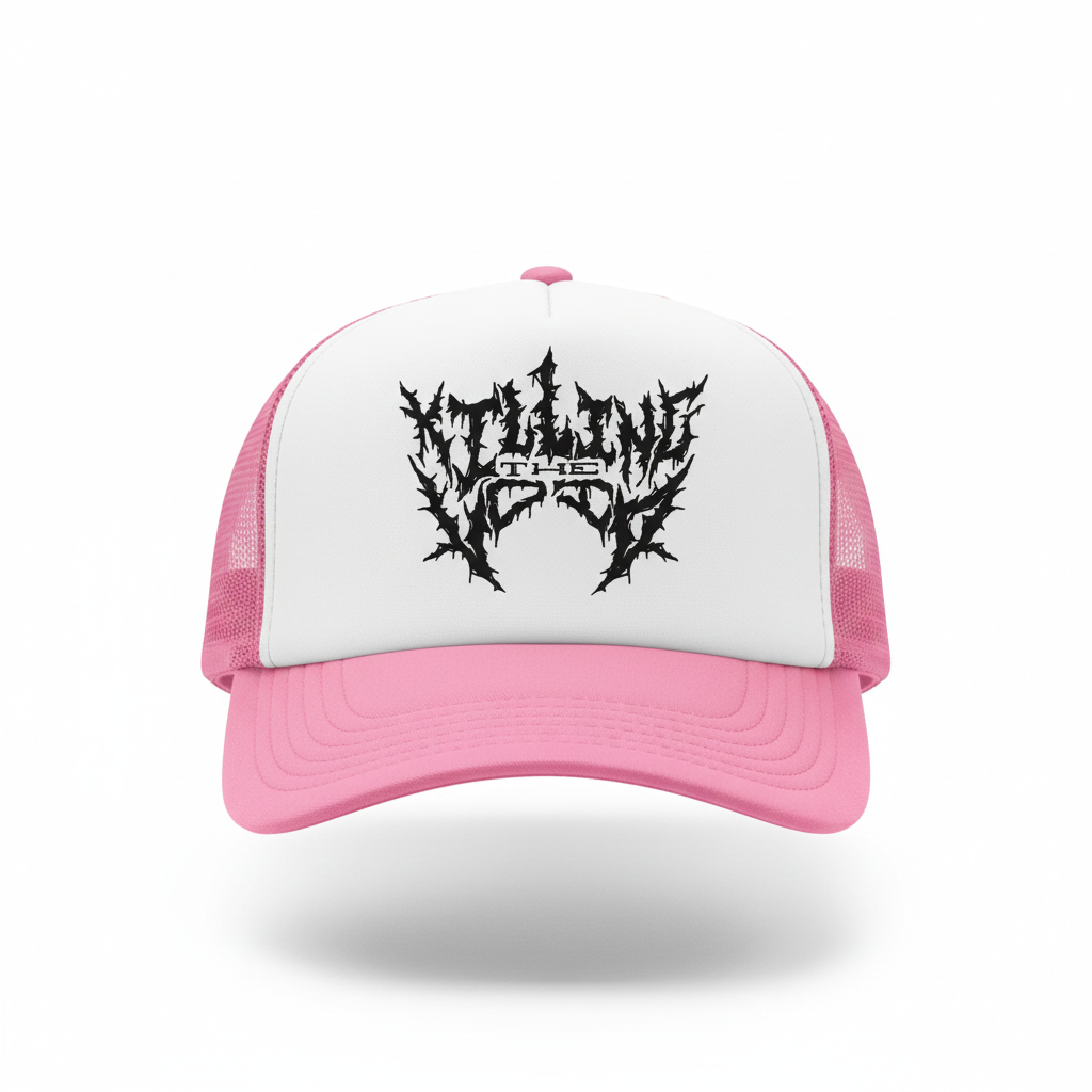 Killing The Void Trucker Hat - Bubblegum Pink & White 2 Tone Product Shot