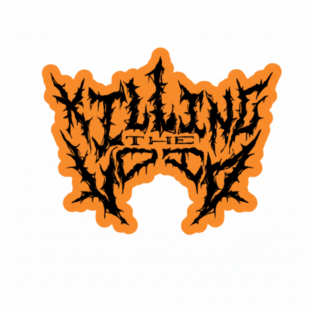 Killing The Void orange die-cut sticker on white background