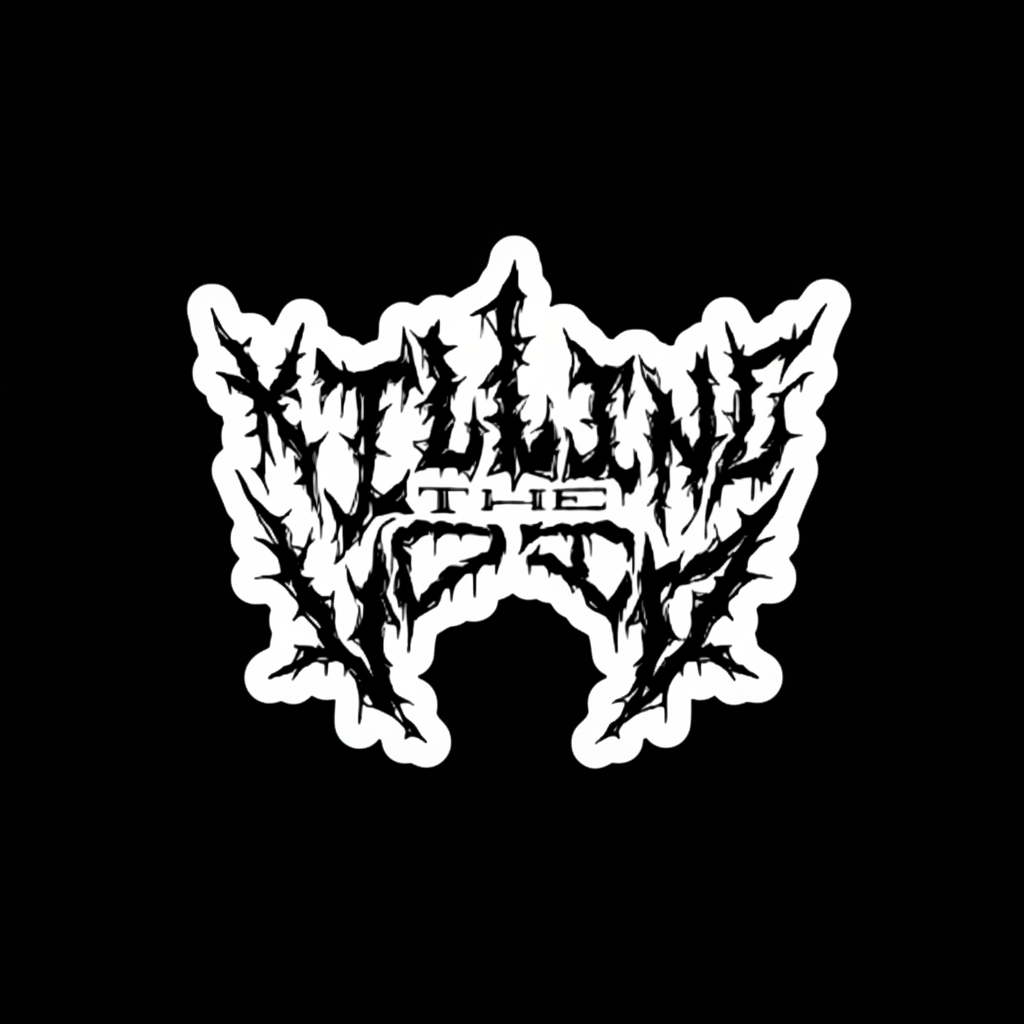 Killing The Void white die-cut sticker on black background