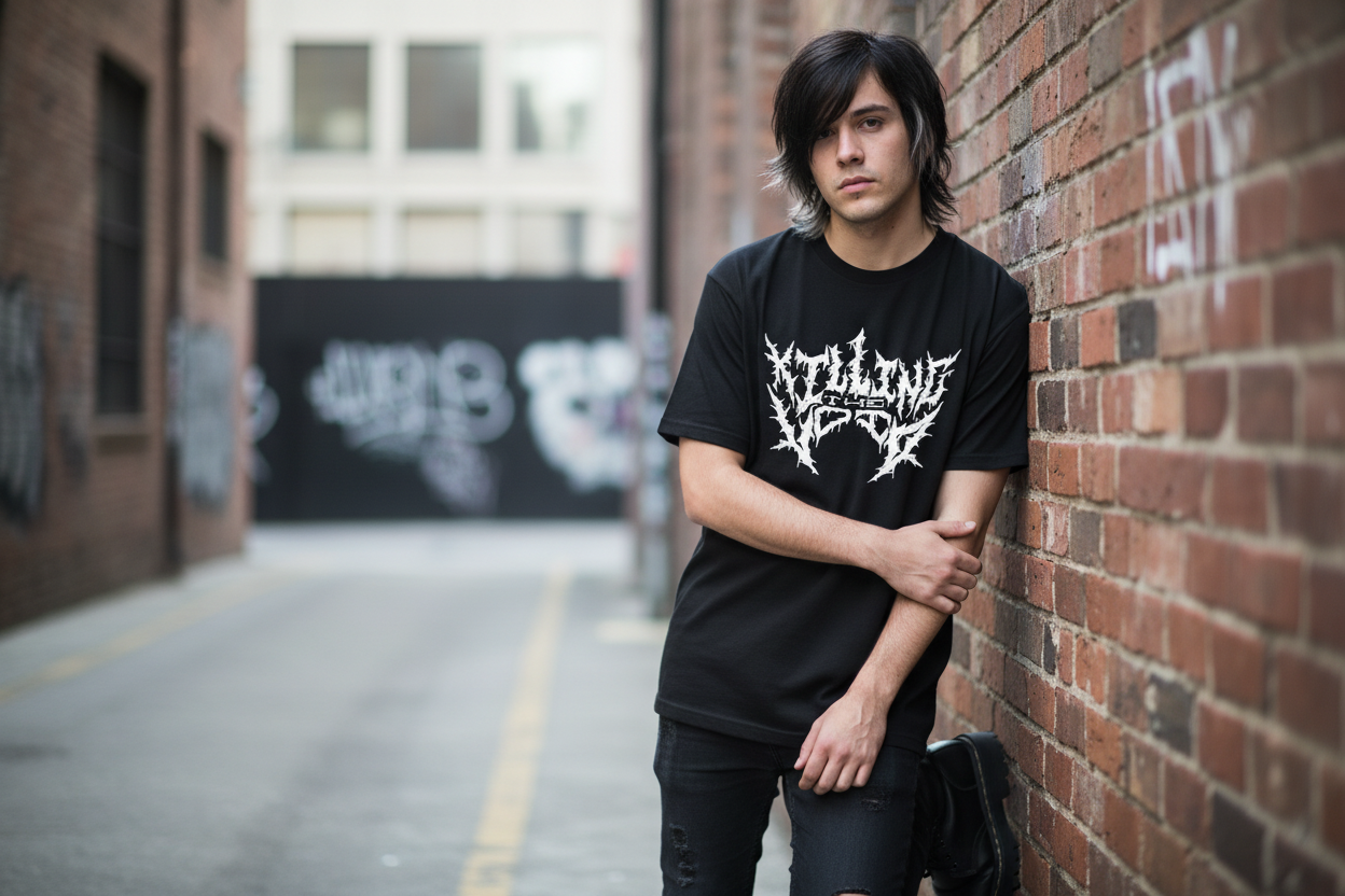 Killing The Void Black T-Shirt on model