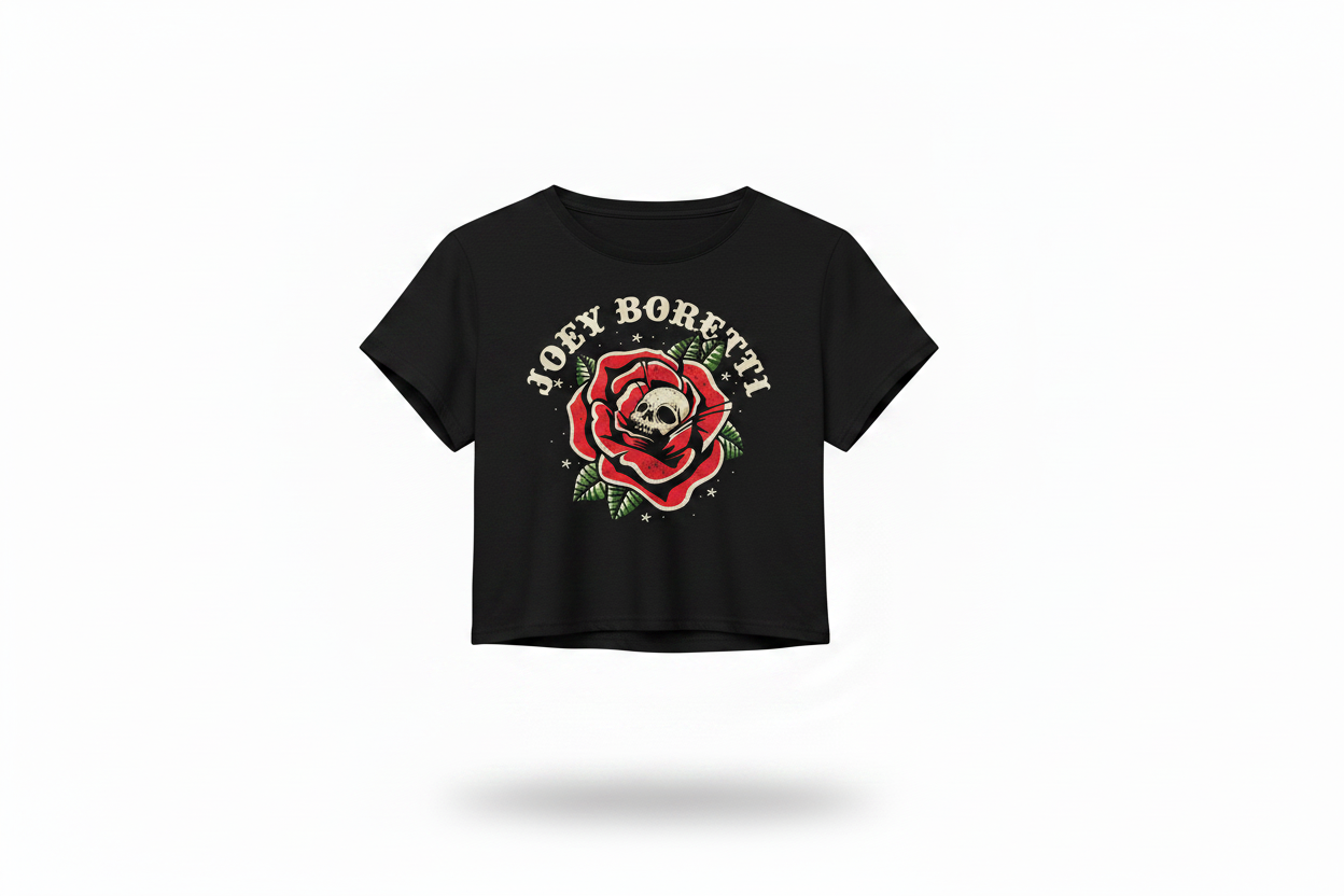 Joey Boretti Ladies Black Crop Top