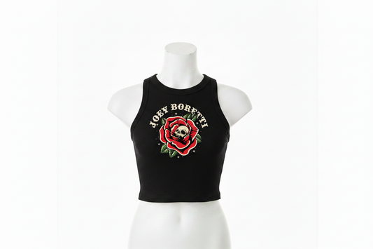 Joey Boretti Ladies Crop Tank Top Black Redo