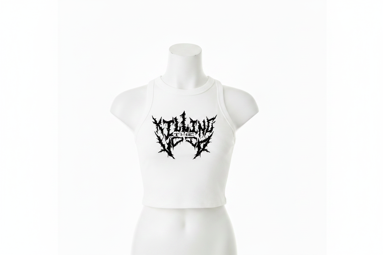 KTV White Crop Tank