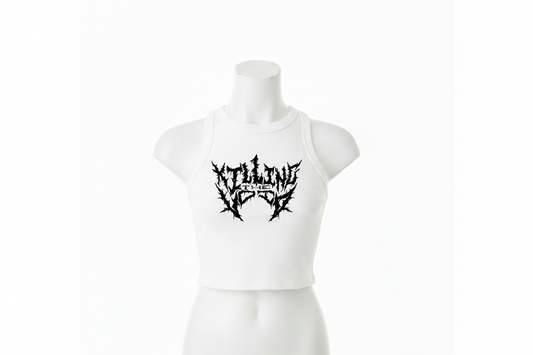 KTV White Crop Tank