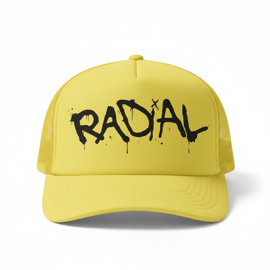 Lemon Yellow Radial Trucker Hat