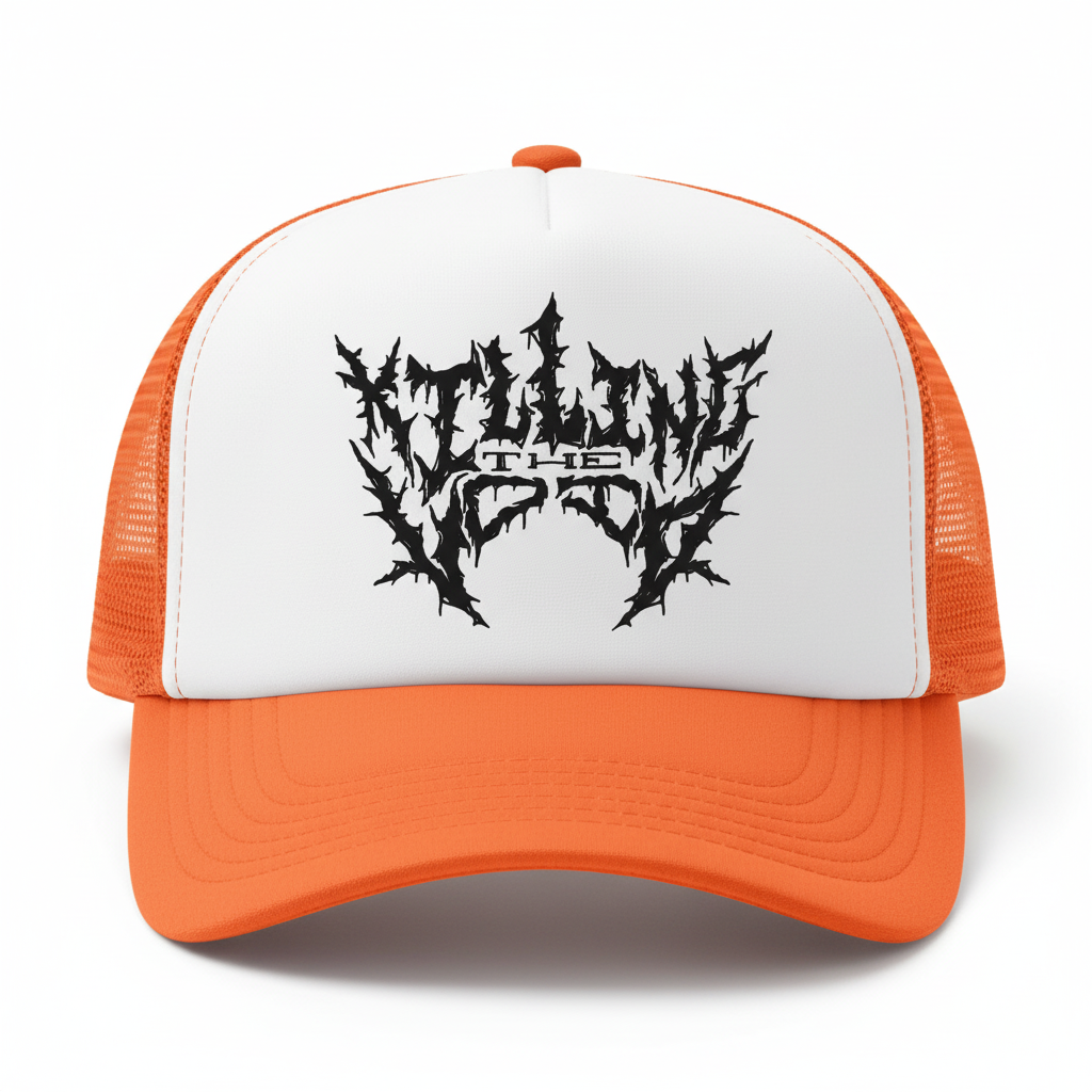 Orange & White 2-Tone Trucker Hat with KTV Logo