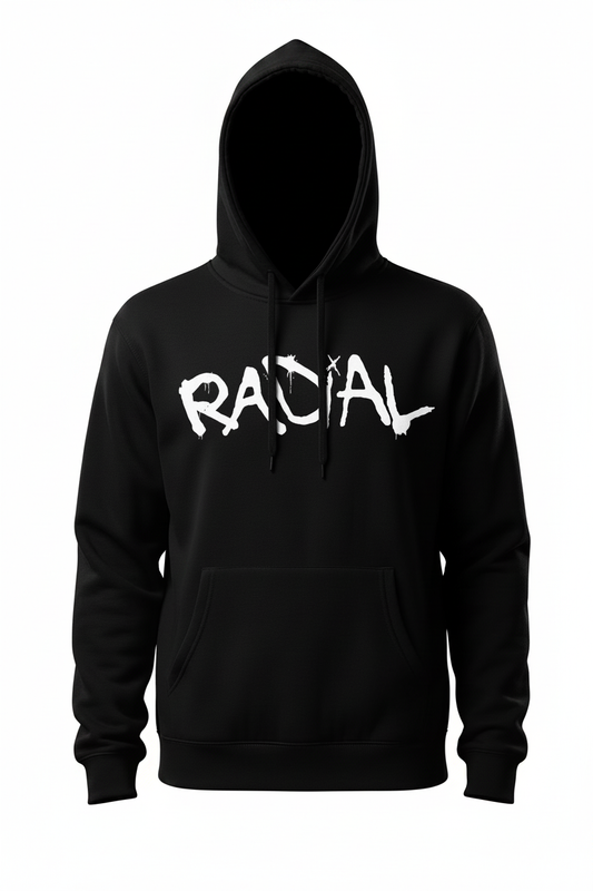 Radial Black Hoodie White Background