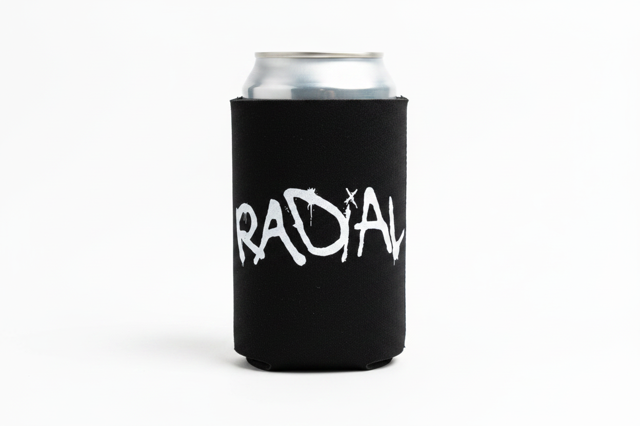 Radial Black Koozie with Logo