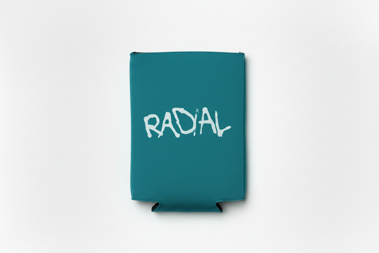 Radial Blue-Teal Koozie Flat No Can