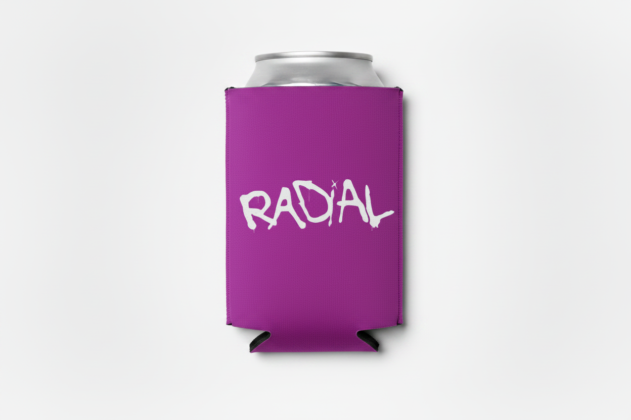 Radial #FB4FFF Koozie with Can