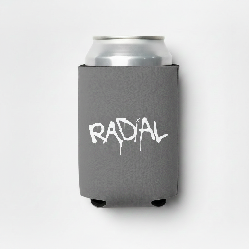 Radial Gray Koozie with Can