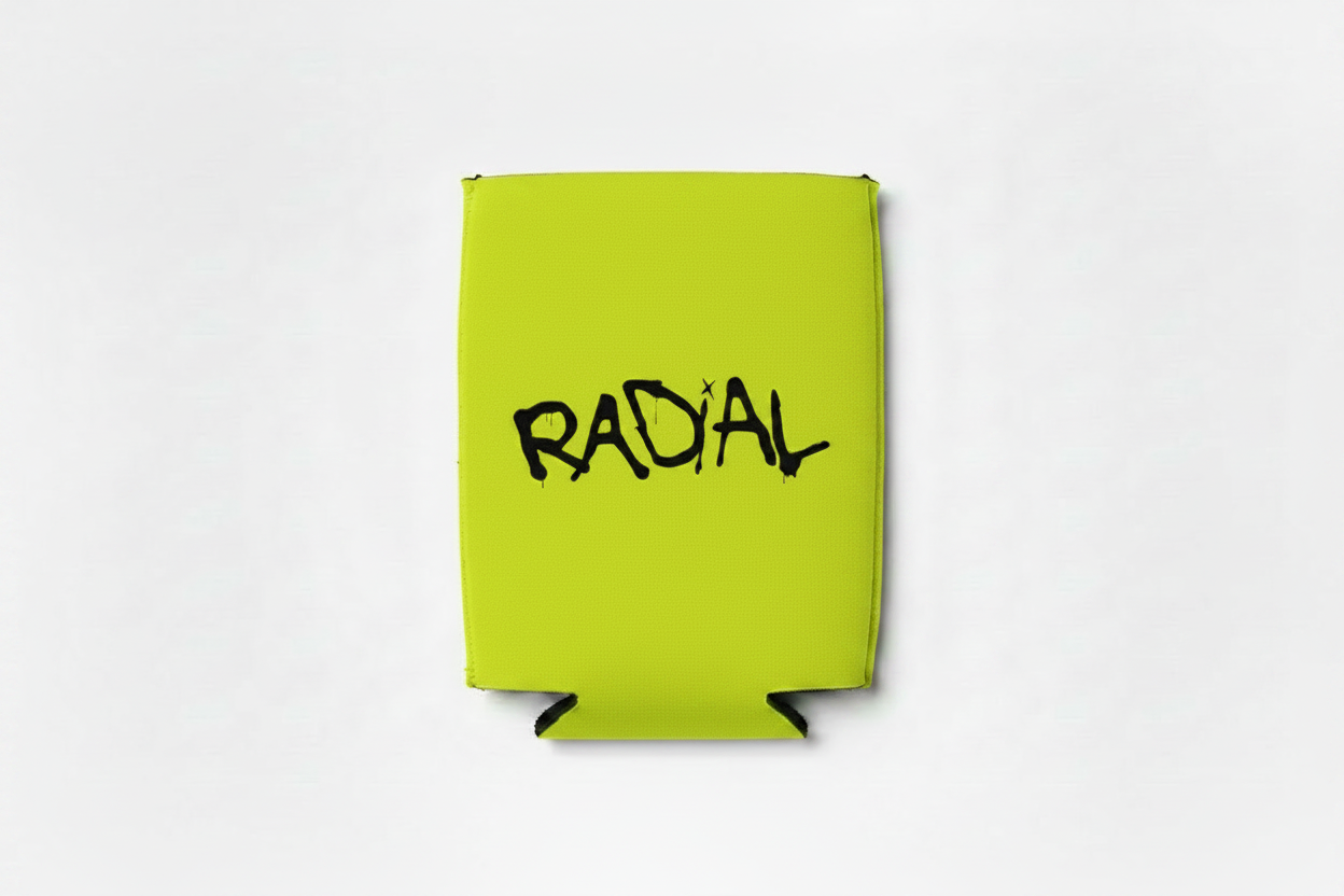 Radial Hi-Vis Green Koozie Flat