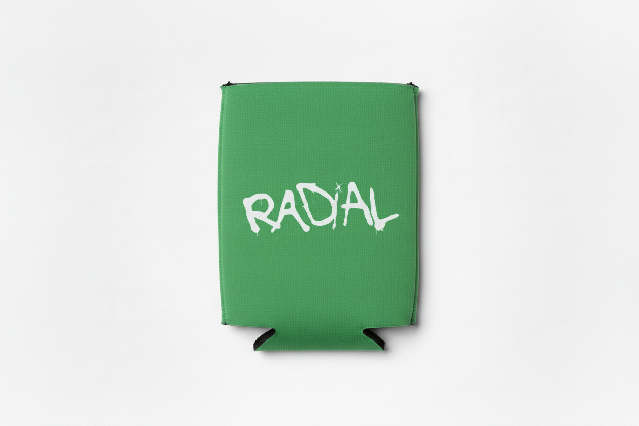 Radial Kelly Green Koozie Flat