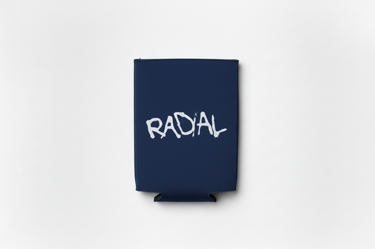 Radial Navy Koozie Flat