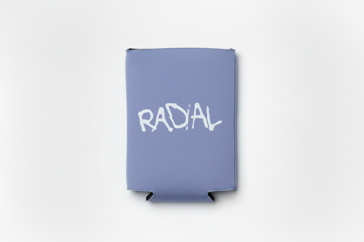 Radial Periwinkle Koozie Flat