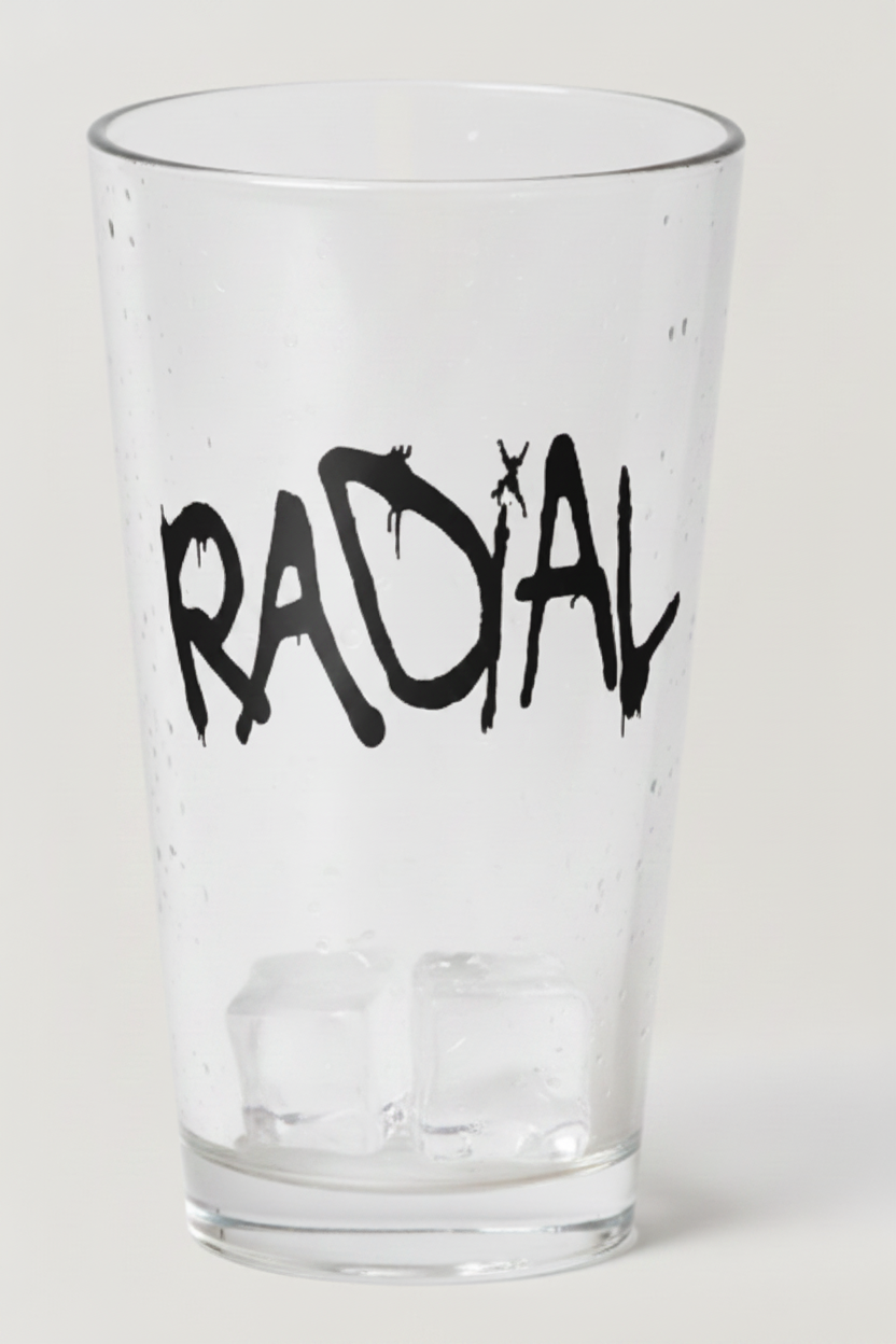 Radial Pint Glass - Black Logo