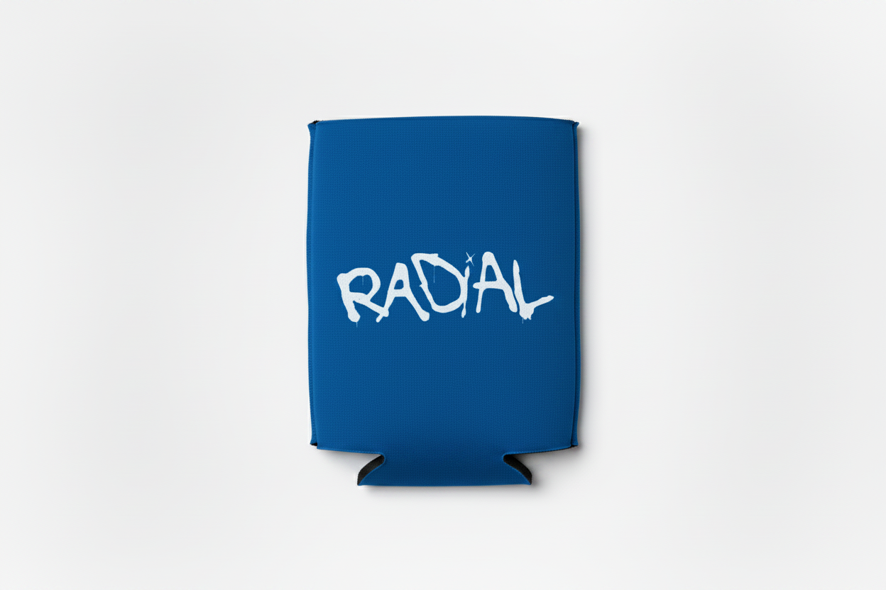 Radial Royal Blue Koozie Flat