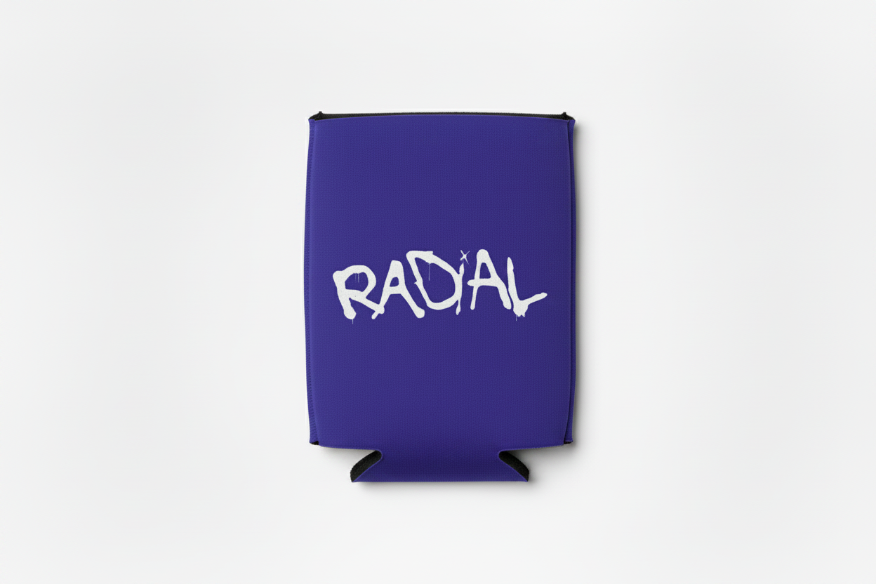 Radial Violet-Blue Koozie Flat