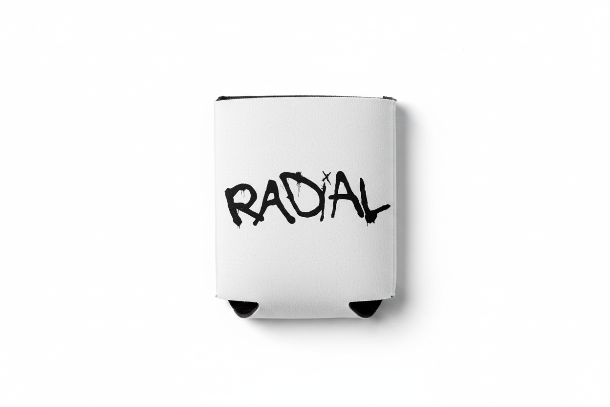 Radial White Koozie Flat