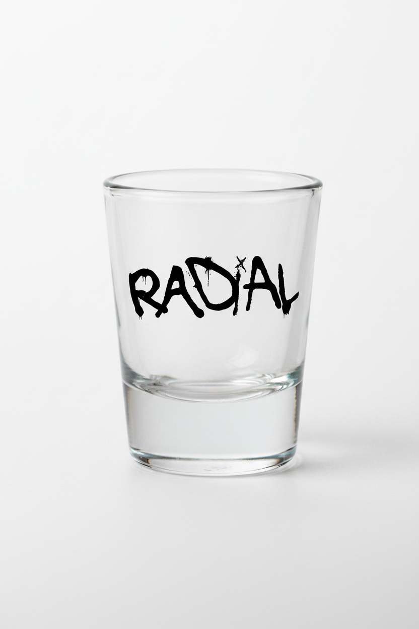 Shot glass black logo