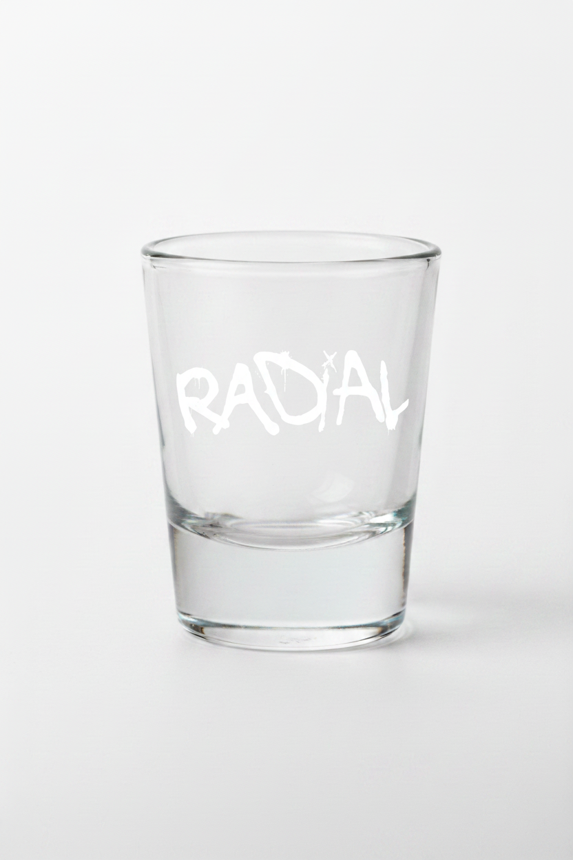 Shot glass white logo